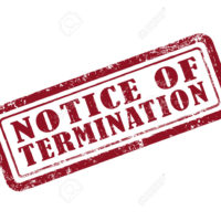 stamp notice of termination in red stamp notice of termination in red
