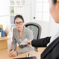 woman is fired and boss gave her severance payment woman is fired and boss gave her severance payment
