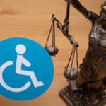 Disability symbol, scales of justice