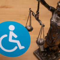 Disability symbol, scales of justice Disability symbol, scales of justice